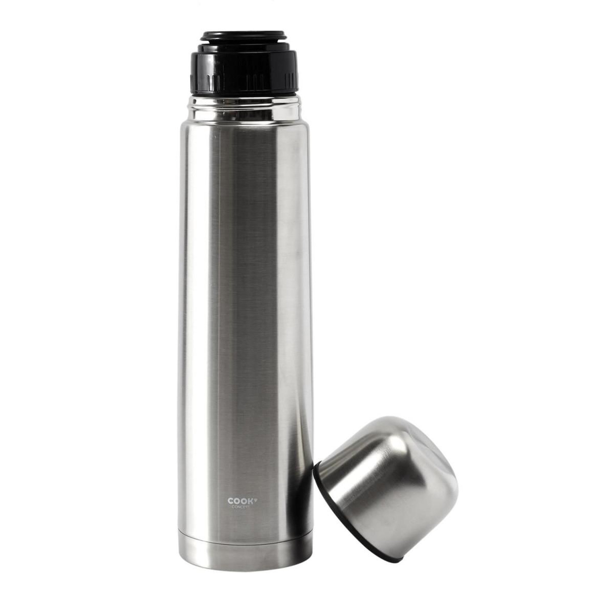 Voir la diapositive 2 : COOK CONCEPT Bouteille Isotherme Inox  Transport  1L Argent
