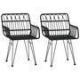 Voir la diapositive 2 : VIDAXL Chaises de jardin lot de 2 avec accoudoir Noir 56x64x80 cm
