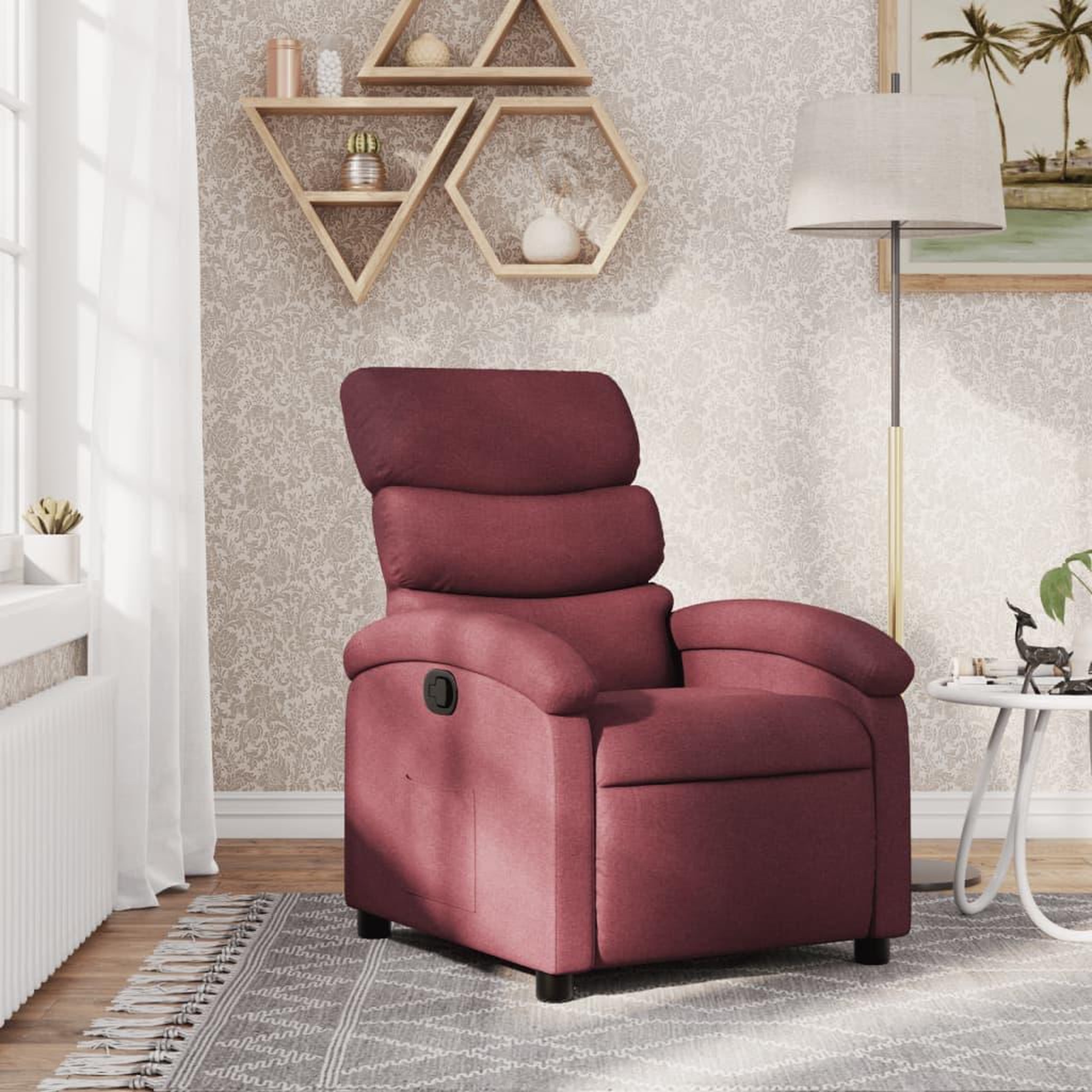 VIDAXL Fauteuil inclinable Rouge bordeaux Tissu