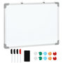 Voir la diapositive 1 : HOMCOM Tableau blanc aimanté magnétique dim. 60L x 45H cm nombreux accessoires inclus cadre aluminium