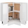 Voir la diapositive 4 : VIDAXL Armoire de plancher d'angle blanc brillant 75,5x75,5x81,5 cm