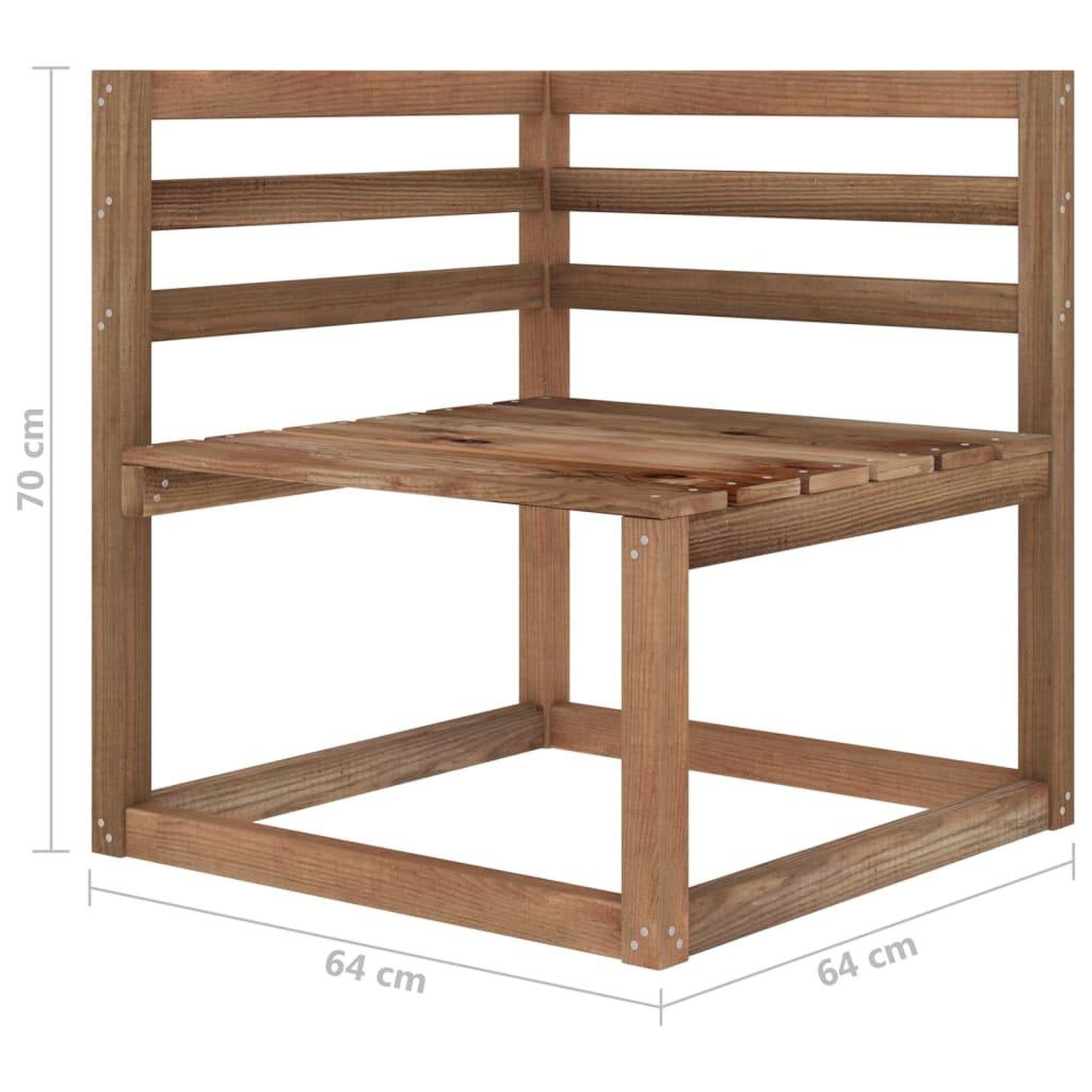 Voir la diapositive 6 : VIDAXL Canapes d'angle palette de jardin 2 pcs Marron Pin impregne