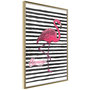 Voir la diapositive 1 : Paris Prix Affiche Murale Encadrée  Flamingo on Striped Background
