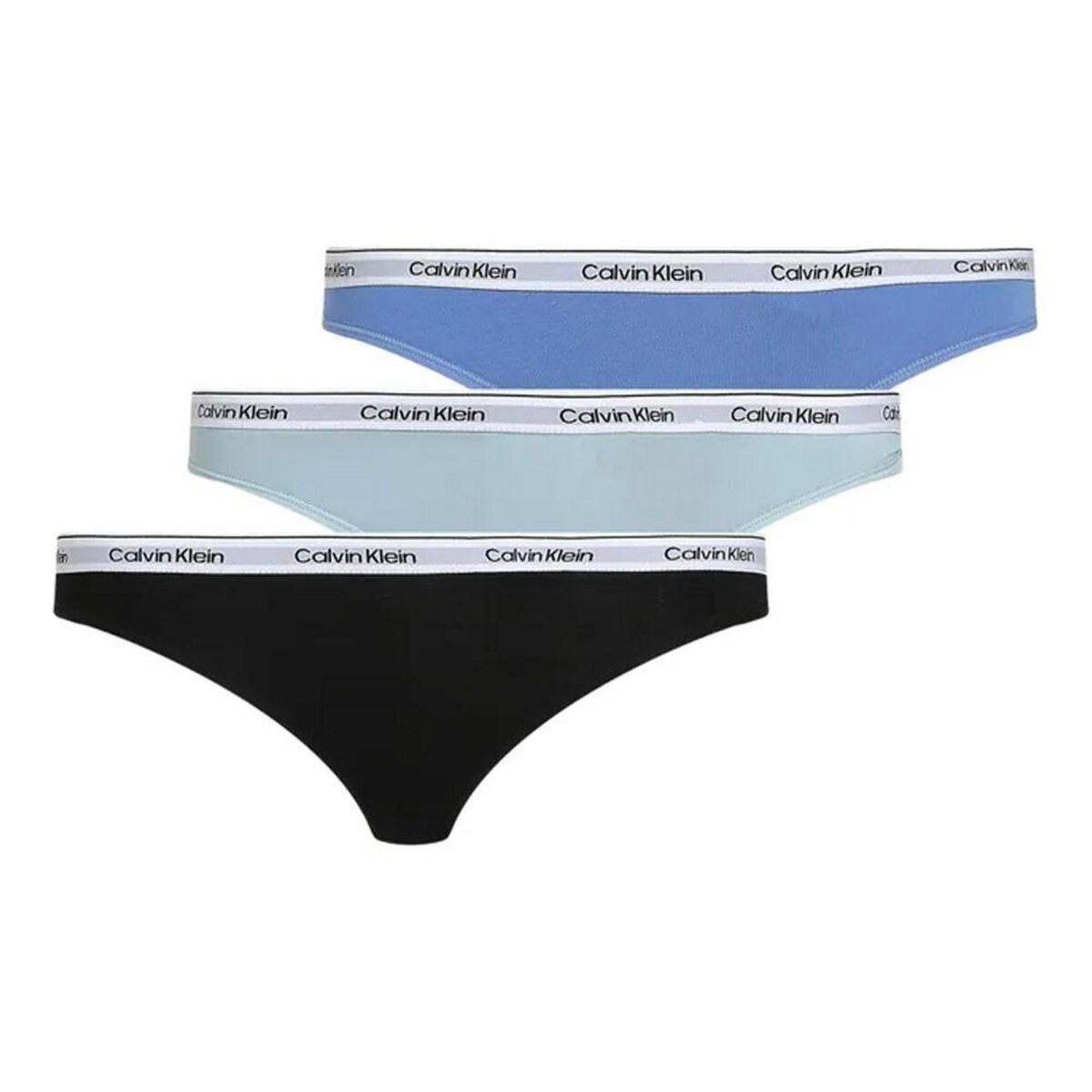 CALVIN KLEIN JEANS Lot de 3 Strings /Bleu Femme Calvin Klein Jeans Thong