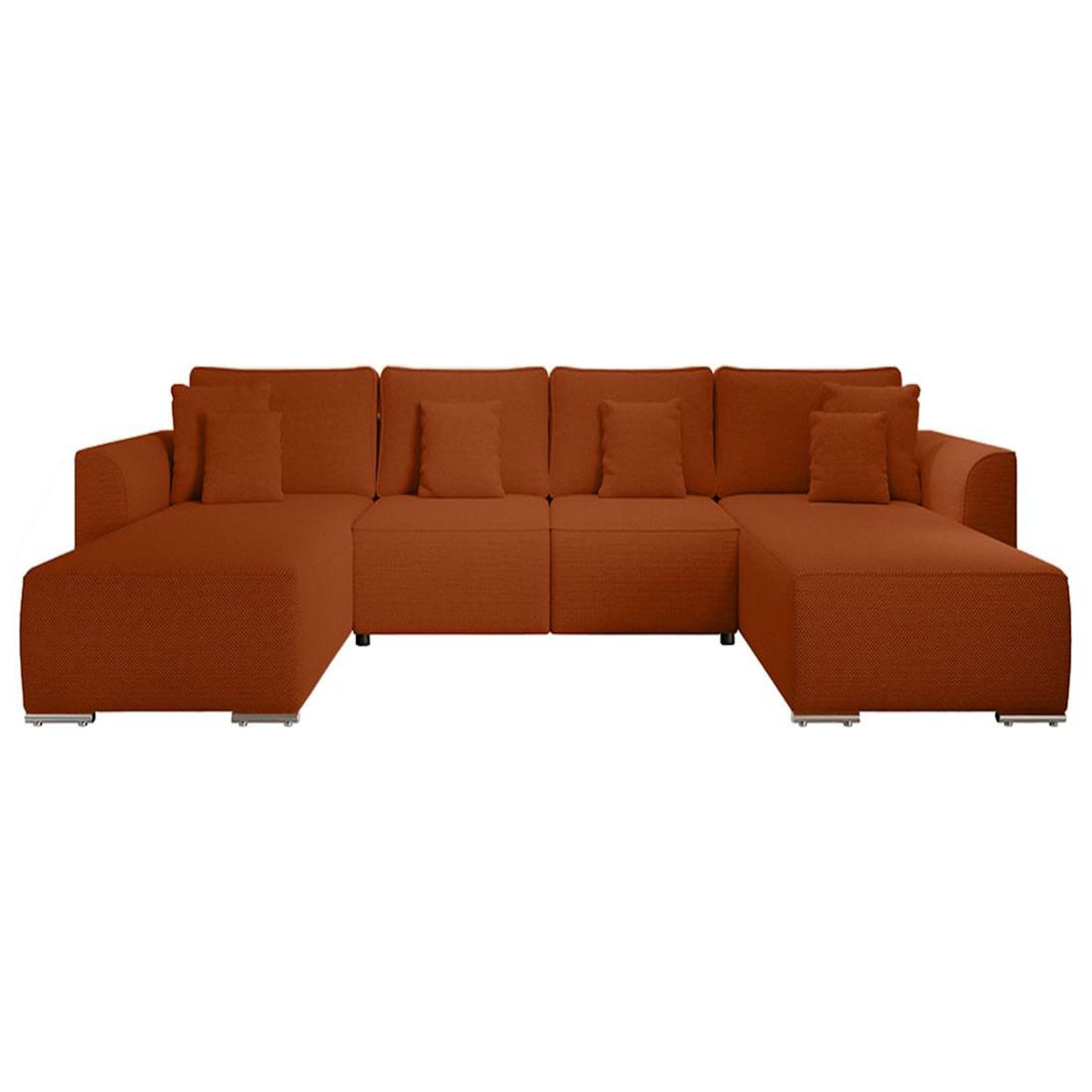 BEST MOBILIER Gabriel - canapé panoramique en u 7 places convertible avec coffre en tissu texturé
