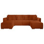 Voir la diapositive 1 : BEST MOBILIER Gabriel - canapé panoramique en u 7 places convertible avec coffre en tissu texturé