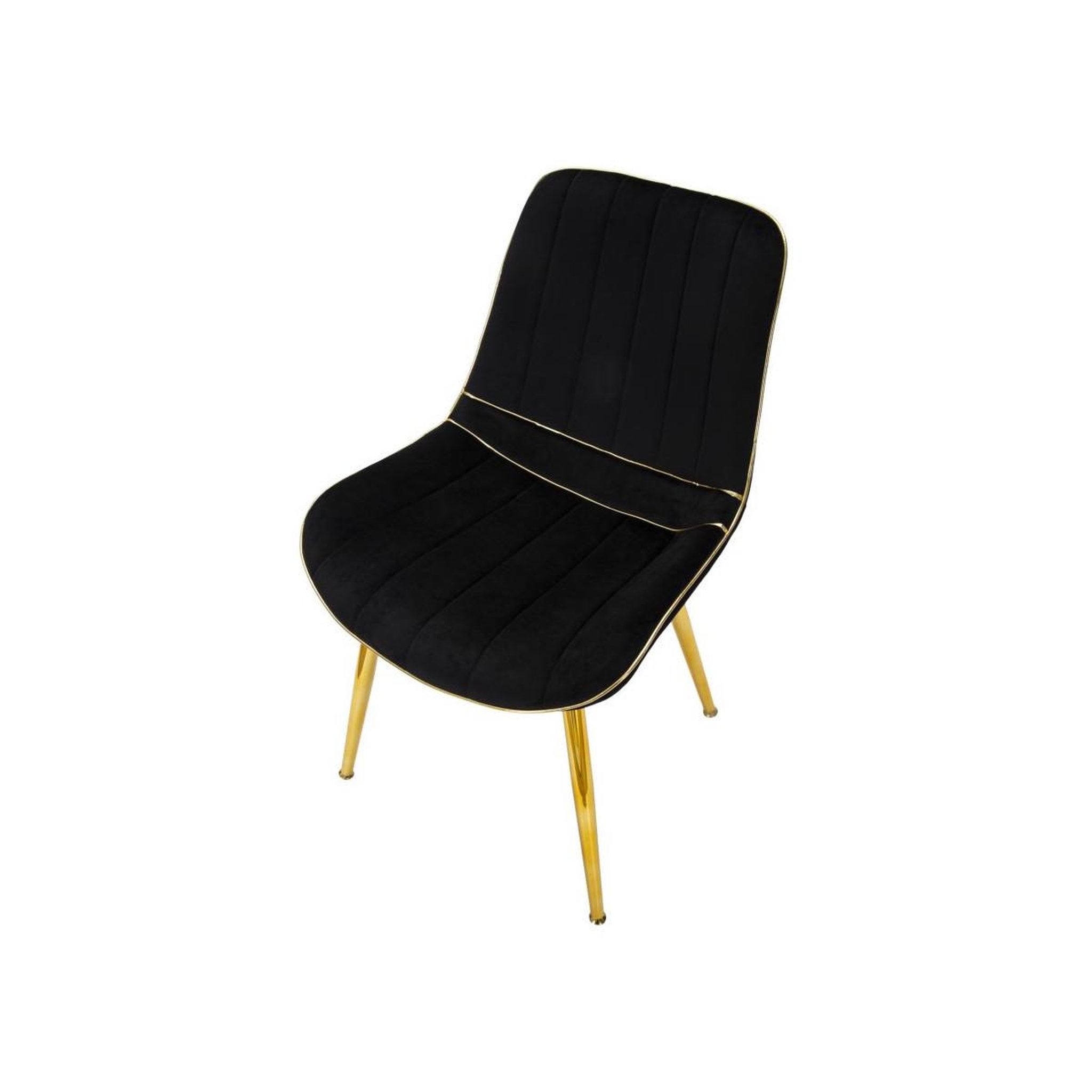 Voir la diapositive 5 : Paris Prix Lot de 2 chaises en tissu  paris  79cm noir & or