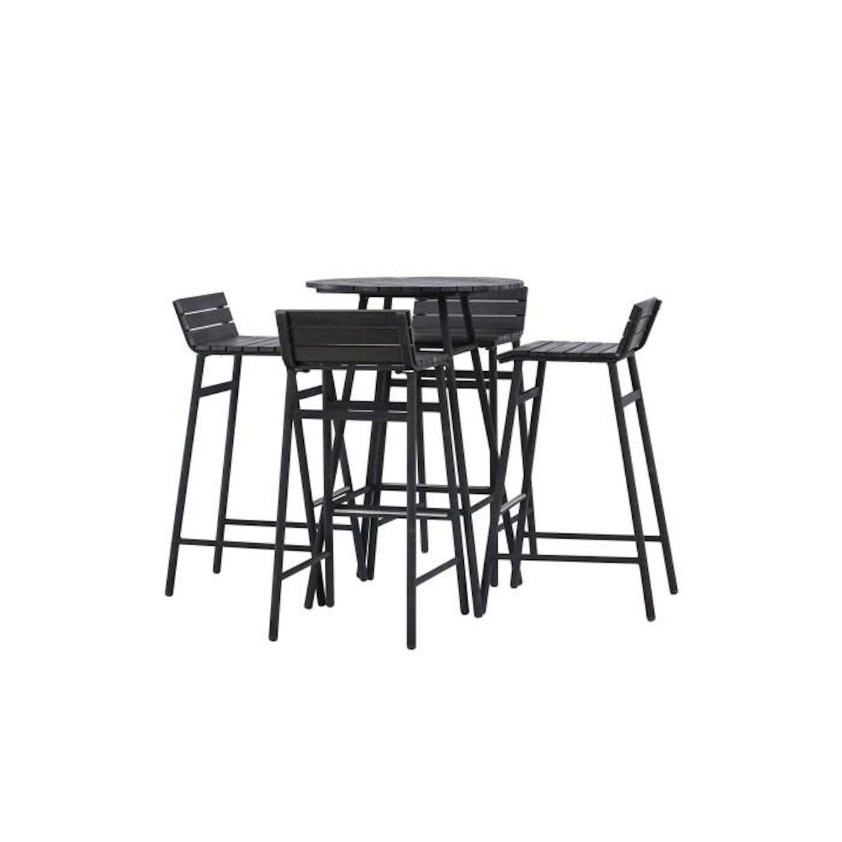 Paris Prix Ensemble Table de Bar de Jardin & 4 Tabourets  Mexico  95cm Noir