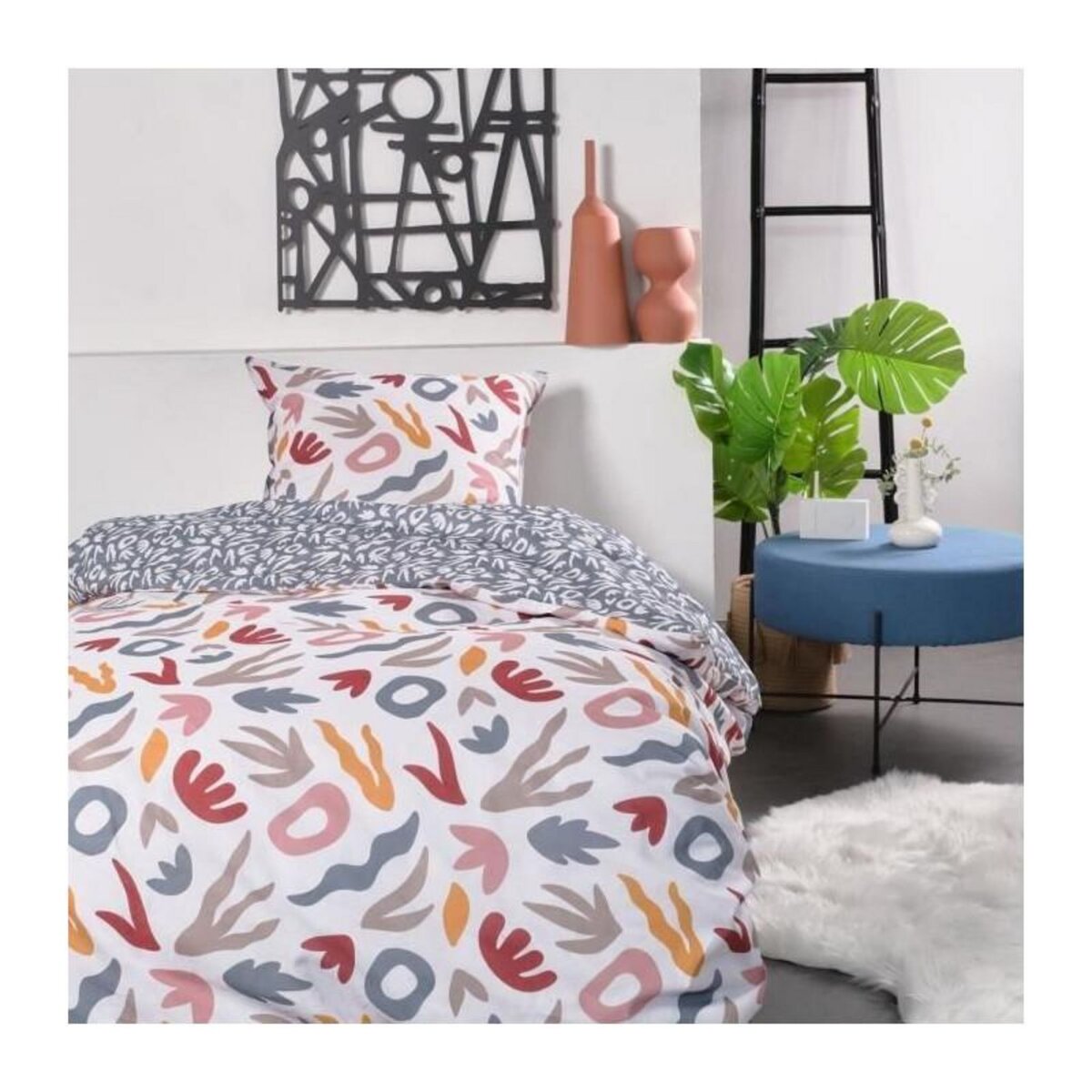 Today Parure de lit - TODAY - Sunshine - 121200 - 1 personne - 140x200 cm - Coton - Imprimé 13.7