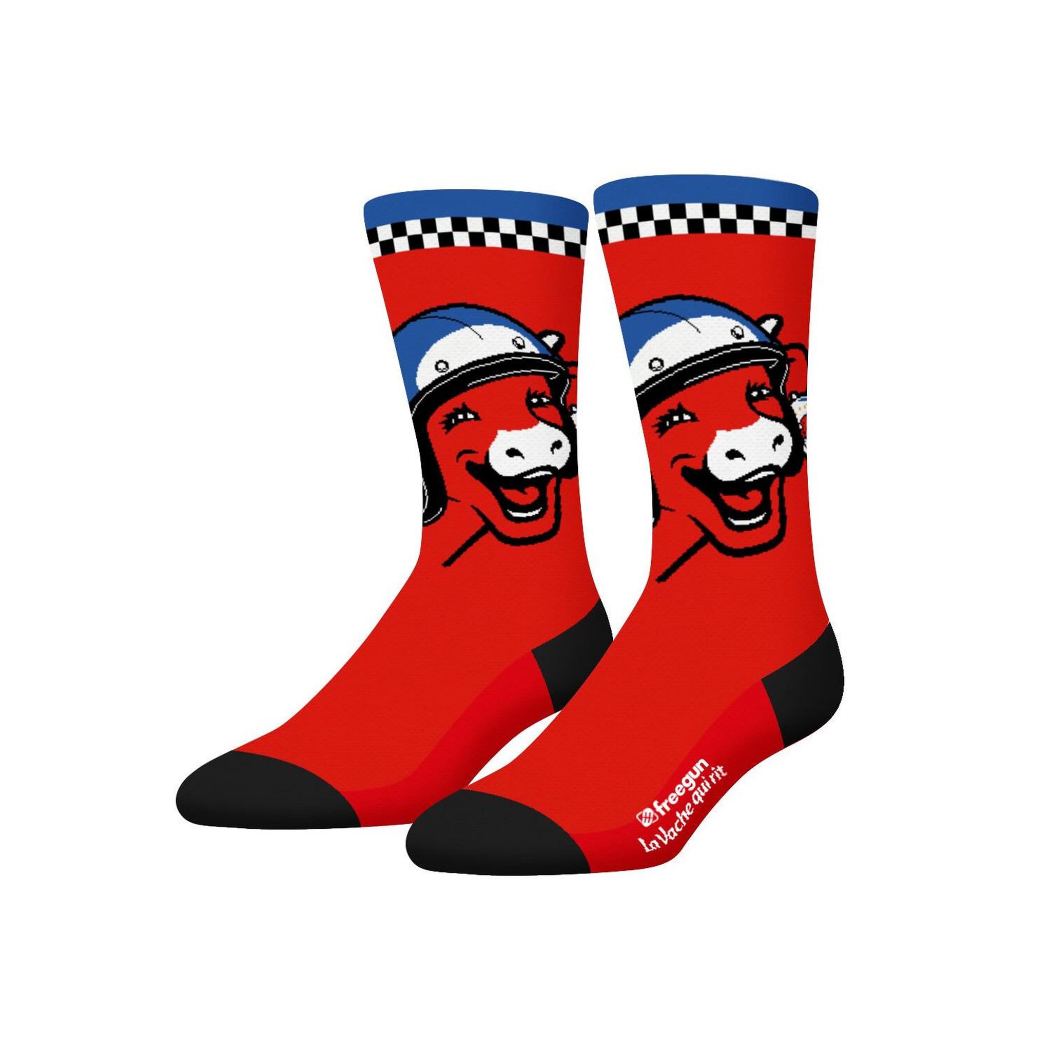 Voir la diapositive 3 : FREEGUN Lot de 4 paires de chaussettes homme La Vache Qui Rit