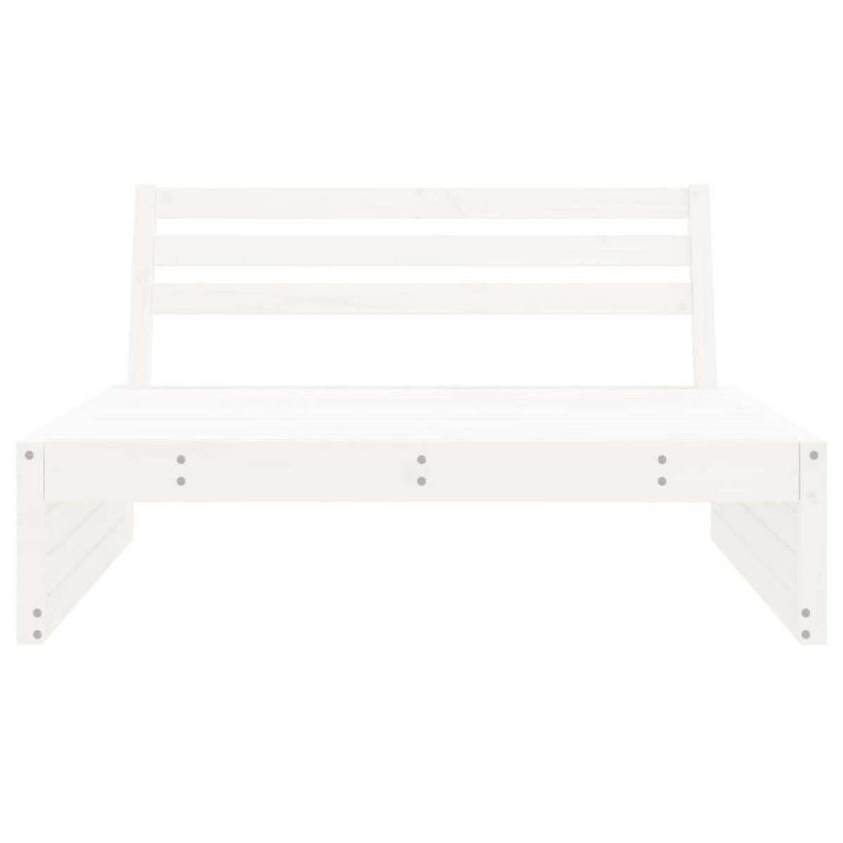 VIDAXL Canape central de jardin blanc 120x80 cm bois de pin massif