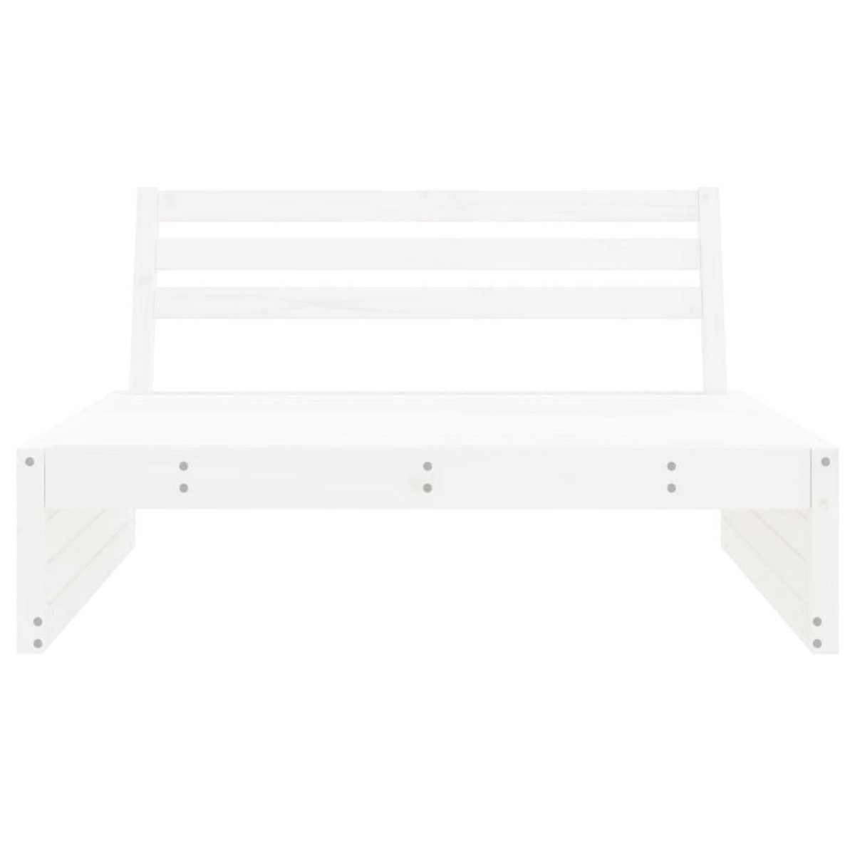 VIDAXL Canape central de jardin blanc 120x80 cm bois de pin massif