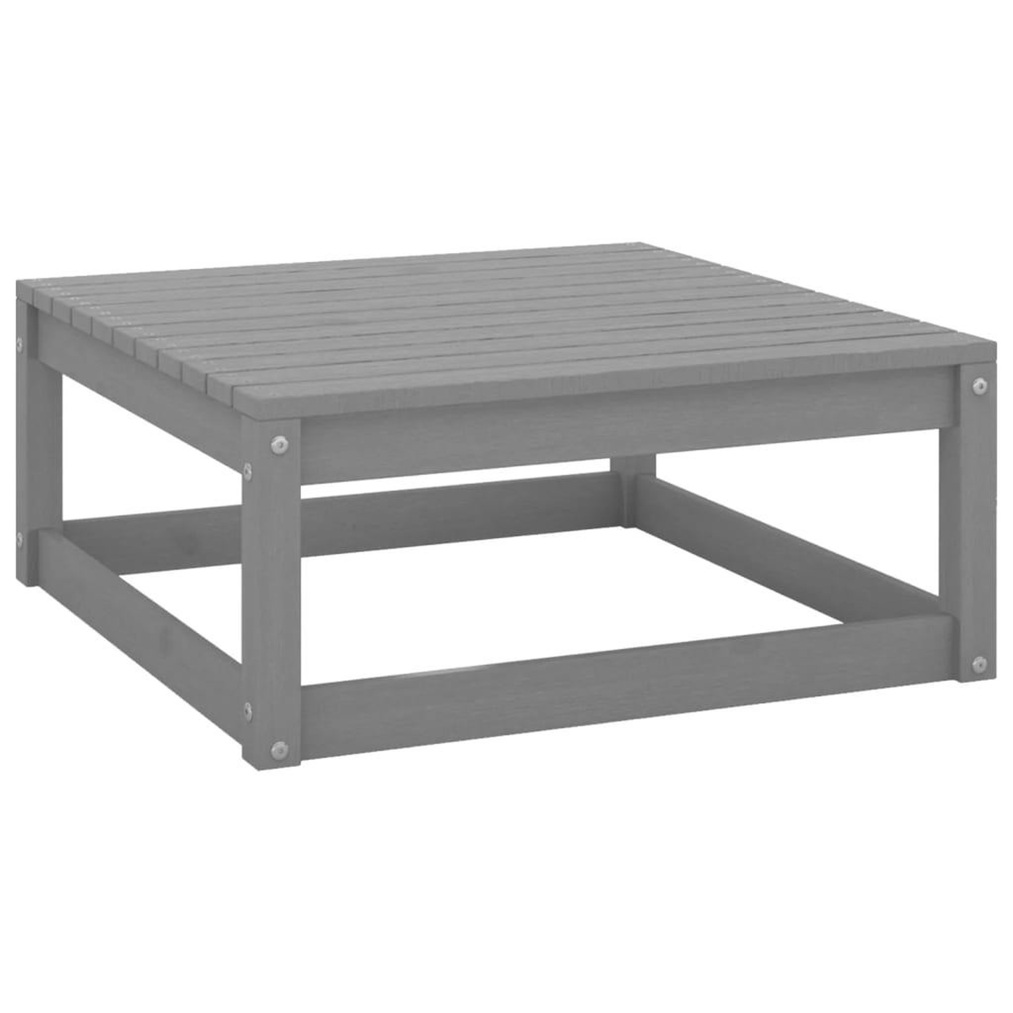 Voir la diapositive 2 : VIDAXL Repose-pied de jardin avec coussin Gris Bois de pin massif