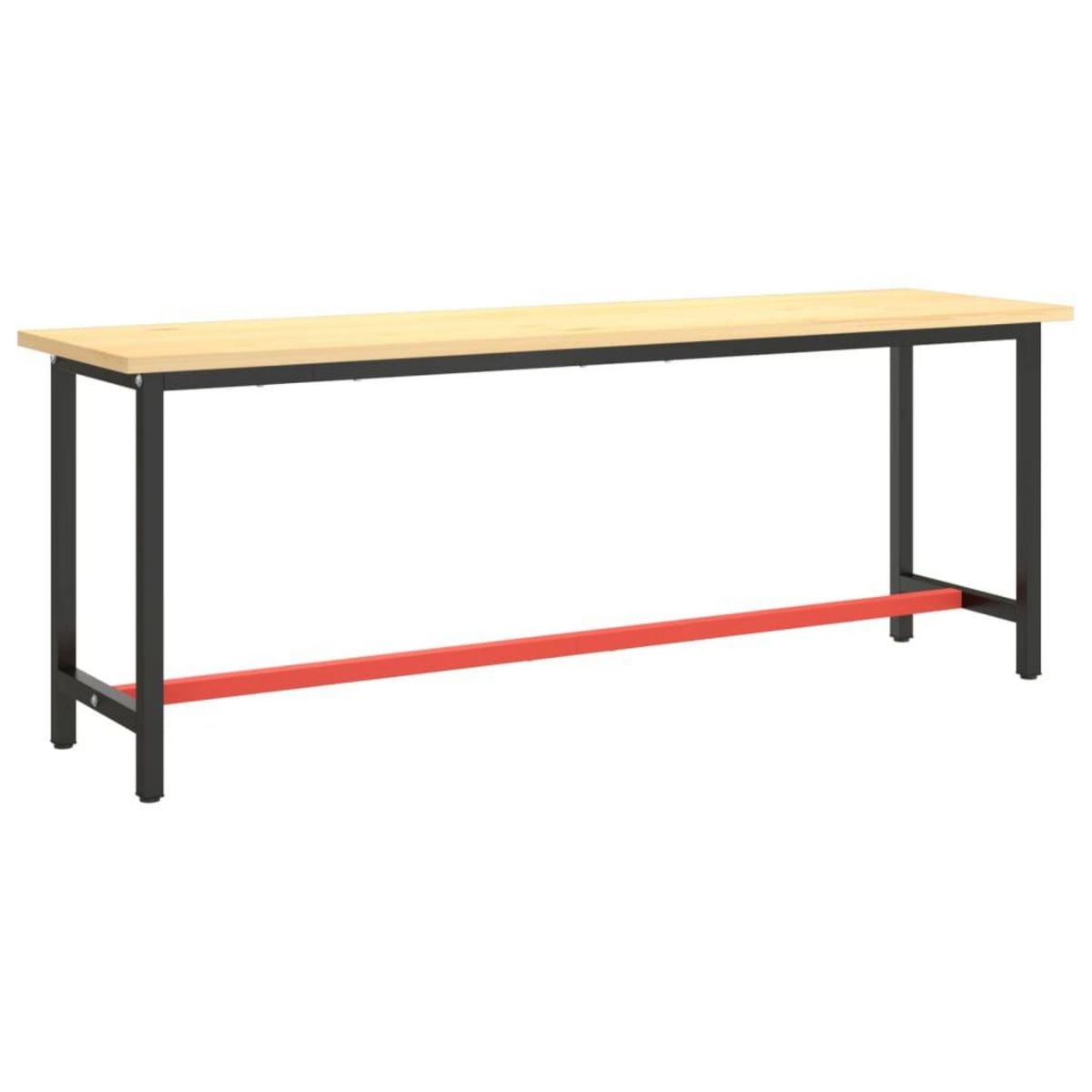 VIDAXL Cadre banc de travail Noir mat et rouge mat 210x50x79 cm Metal