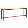 Voir la diapositive 2 : VIDAXL Cadre banc de travail Noir mat et rouge mat 210x50x79 cm Metal