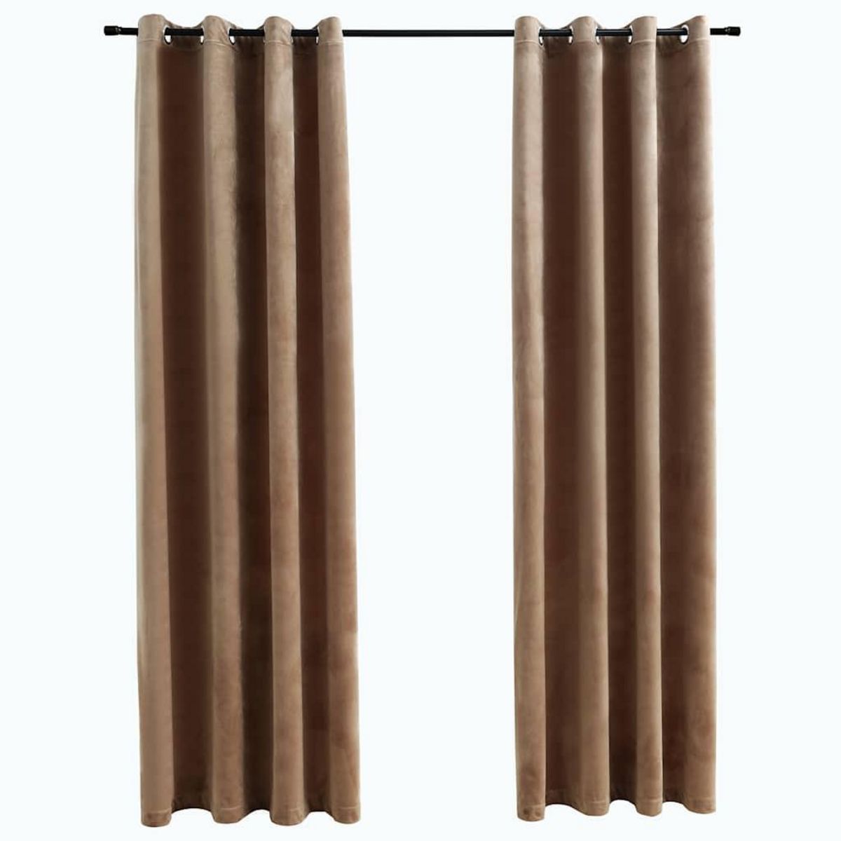 VIDAXL Rideaux occultants avec anneaux 2 pcs Velours Beige 140x245 cm