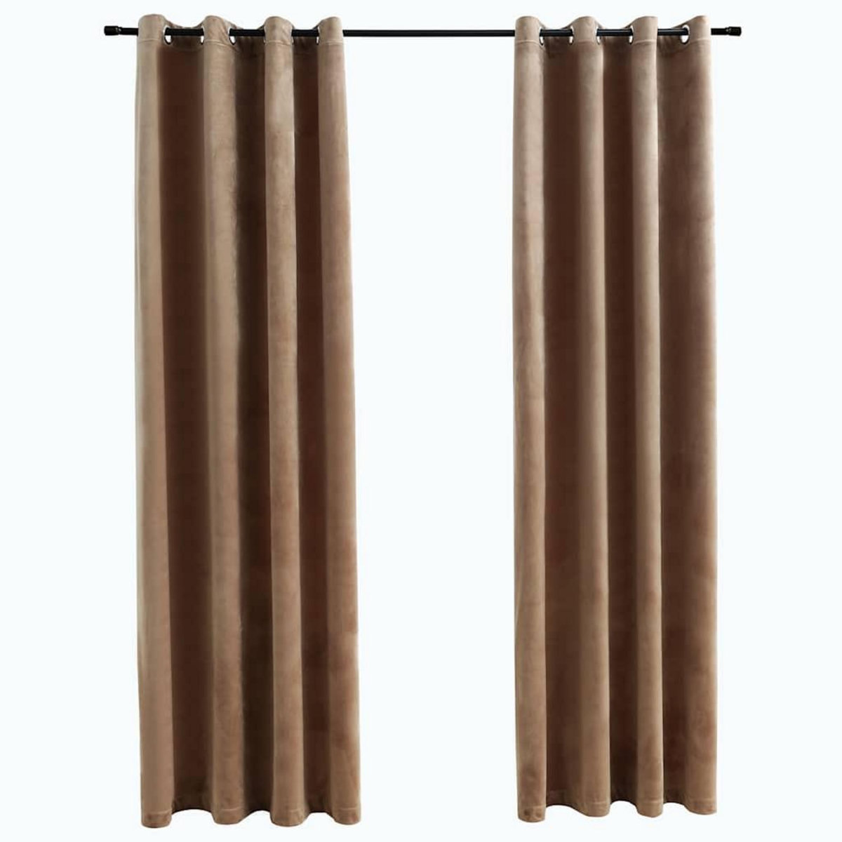 VIDAXL Rideaux occultants avec anneaux 2 pcs Velours Beige 140x245 cm