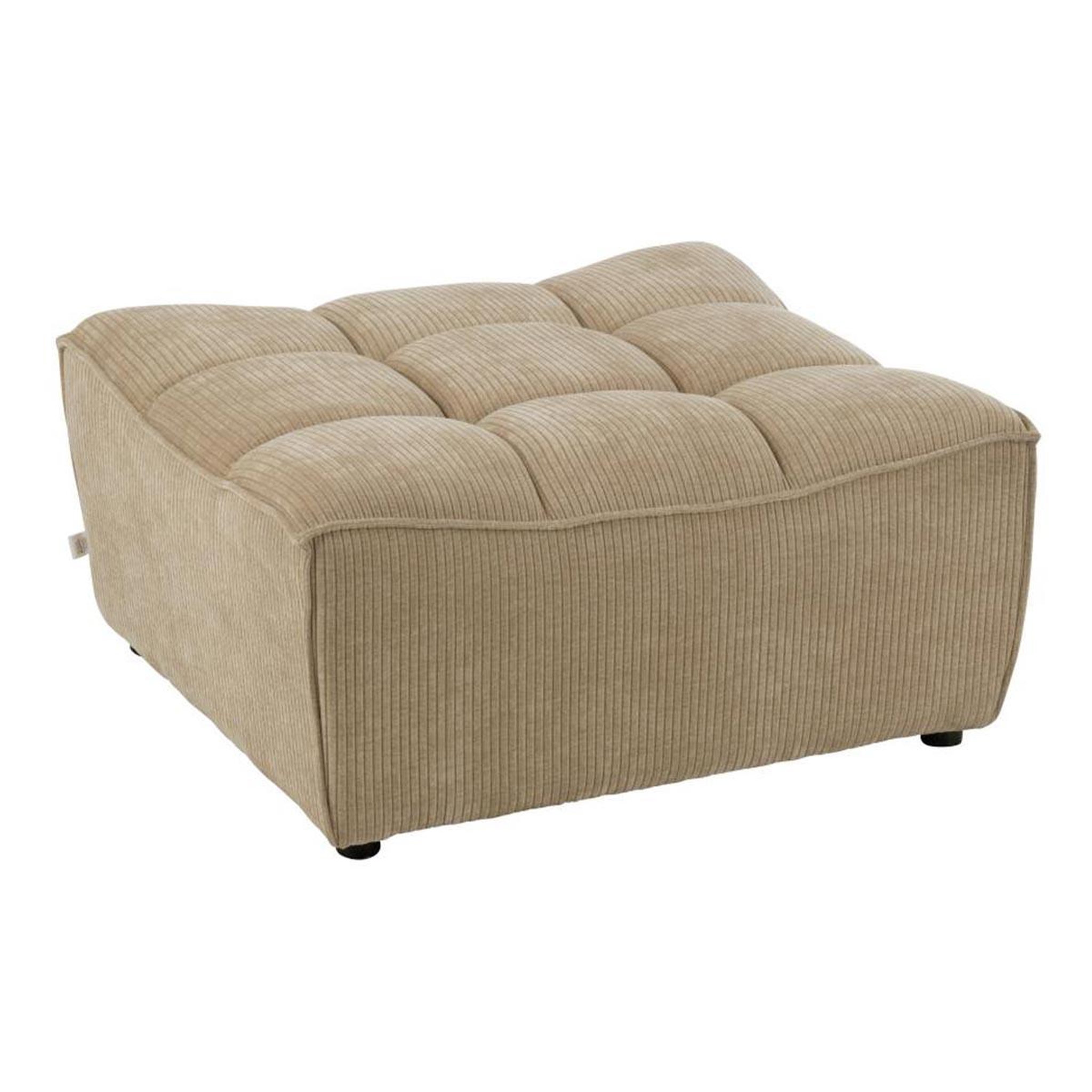 J-LINE Pouf matelassé  grid  92cm beige foncé