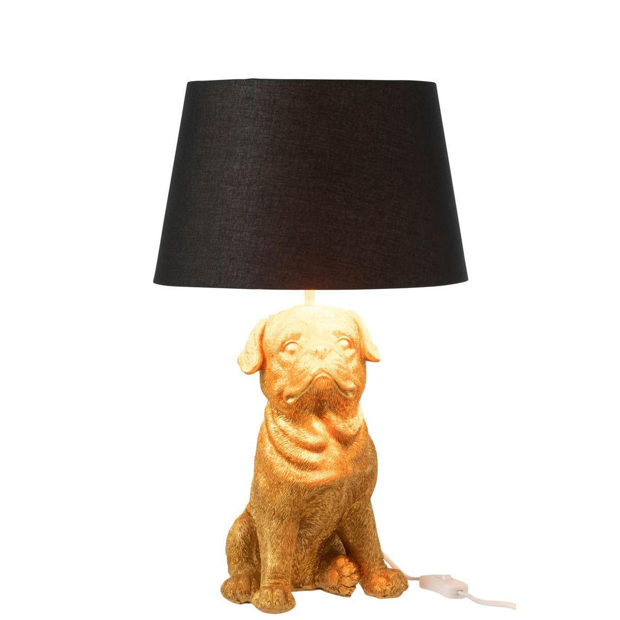 Voir la diapositive 2 : J-LINE Lampe à poser déco  chien assis  52cm or