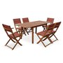 SWEEEK Table de jardin en bois 120-180cm - Almeria - Table rectangulaire avec allonge eucalyptus  Intérieur / Extérieur