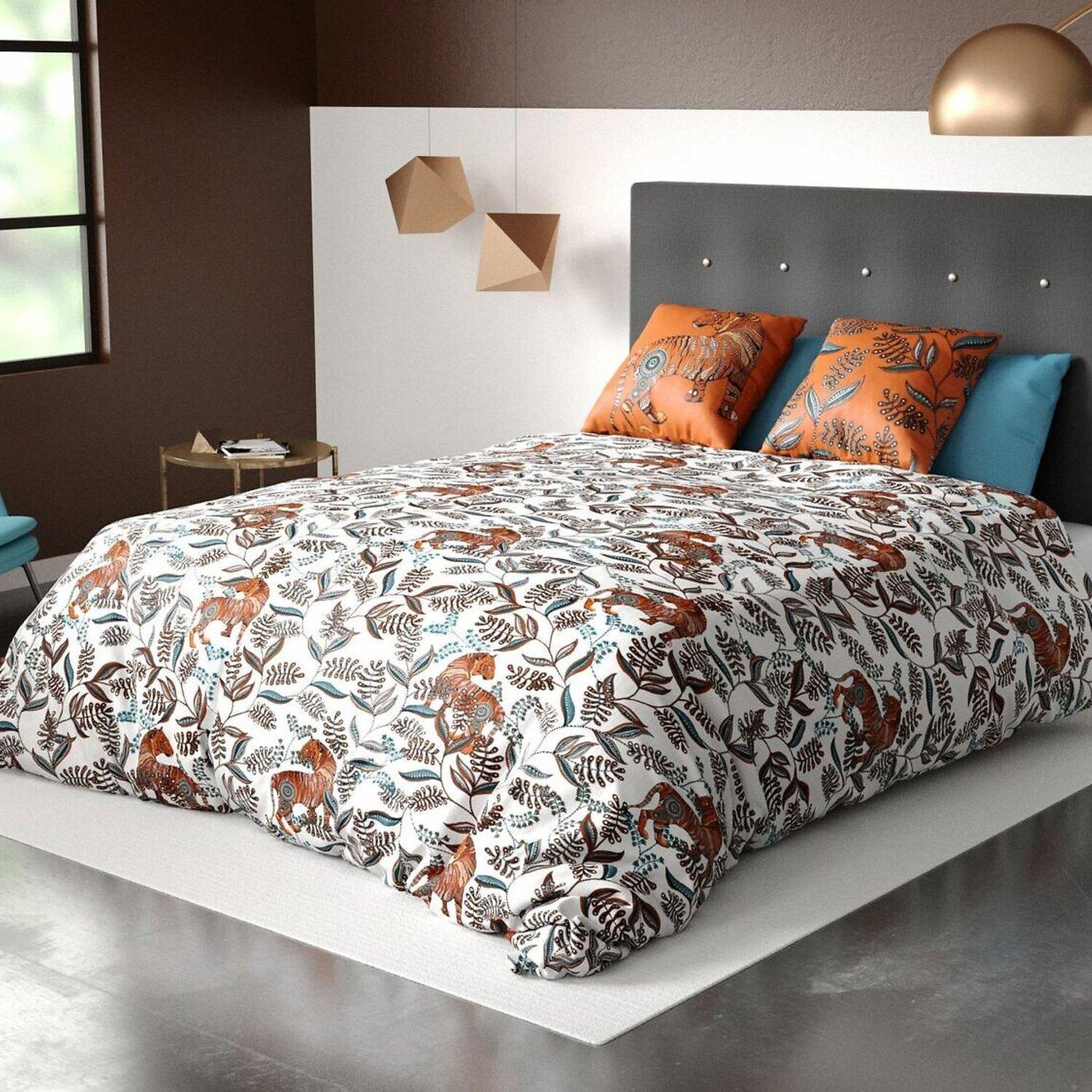 Les Ateliers du Linge Parure housse de couette 100% coton 57fils-savane. Coloris disponibles : Marron
