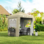 Voir la diapositive 2 : OUTSUNNY Tonnelle de jardin pliante pop-up réglable anti-UV 30+ 4 sacs lestage sac de transport beige
