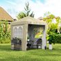 Voir la diapositive 2 : OUTSUNNY Tonnelle de jardin pliante pop-up réglable anti-UV 30+ 4 sacs lestage sac de transport beige