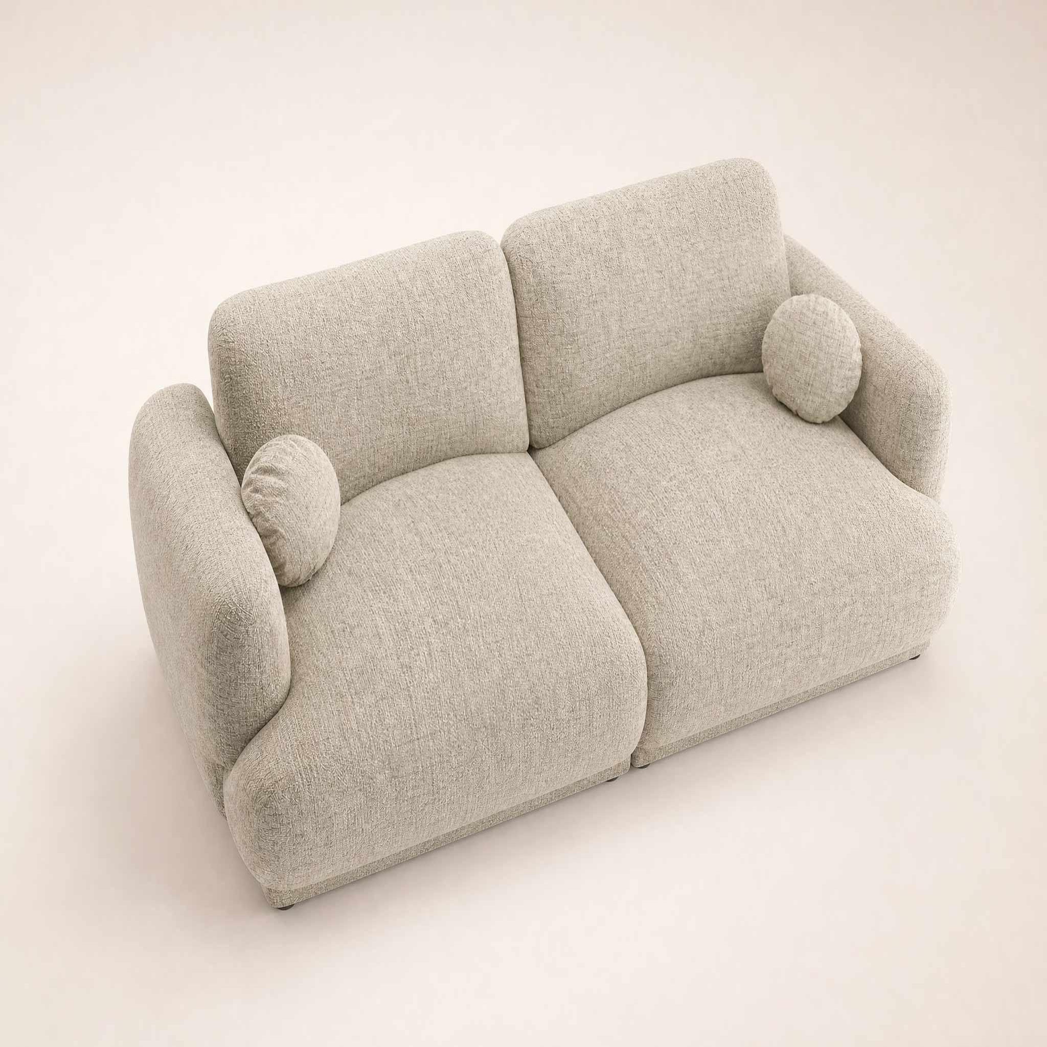Voir la diapositive 5 : BEST MOBILIER Pietro - canapé droit 3 places en tissu texturé