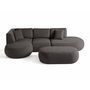 Voir la diapositive 5 : LISA DESIGN Santorini - canapé modulable d'angle gauche + pouf - 5 places - en tissu texturé