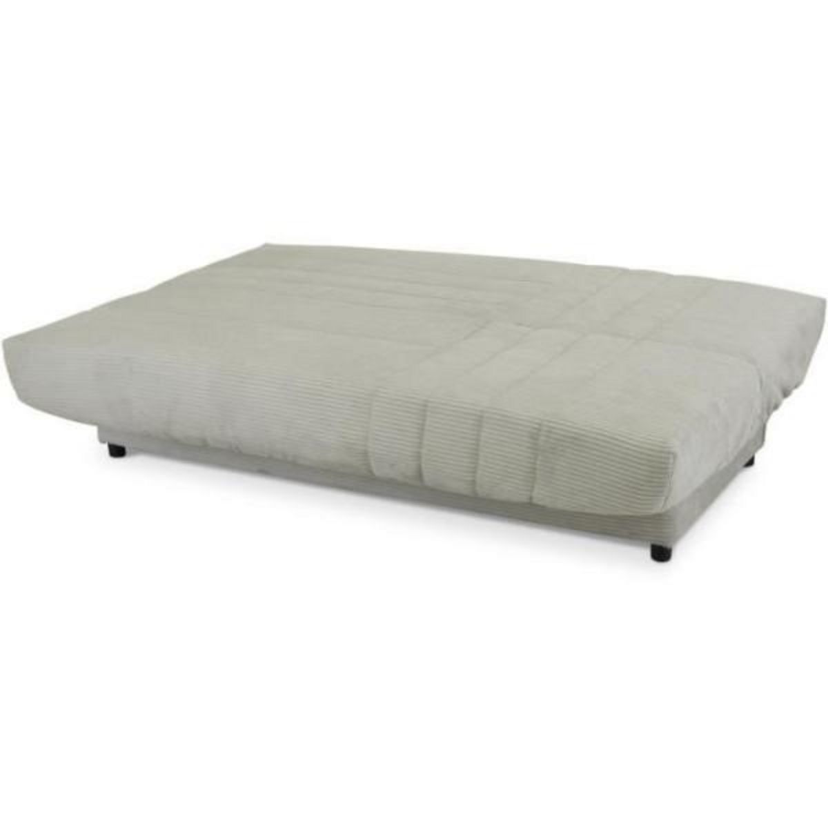 MARKET24 Clic-clac - BEIJA - 3 places - Velours côtelé beige - 130 x 190 x13 cm