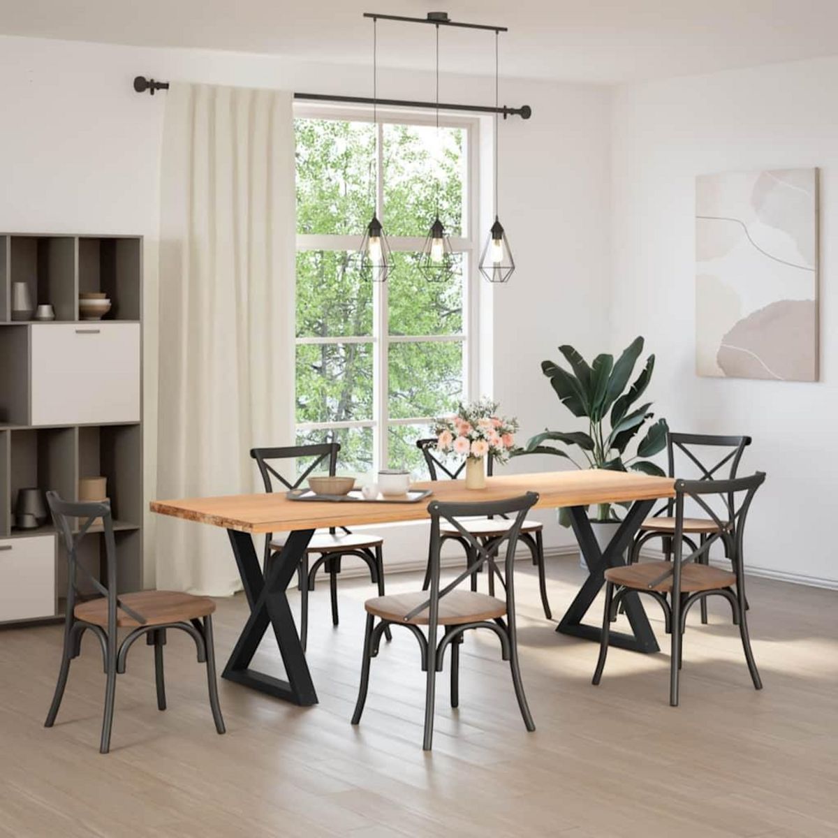 VIDAXL Pieds de table a manger 2 pcs noir 80x(72-73,3) cm acier