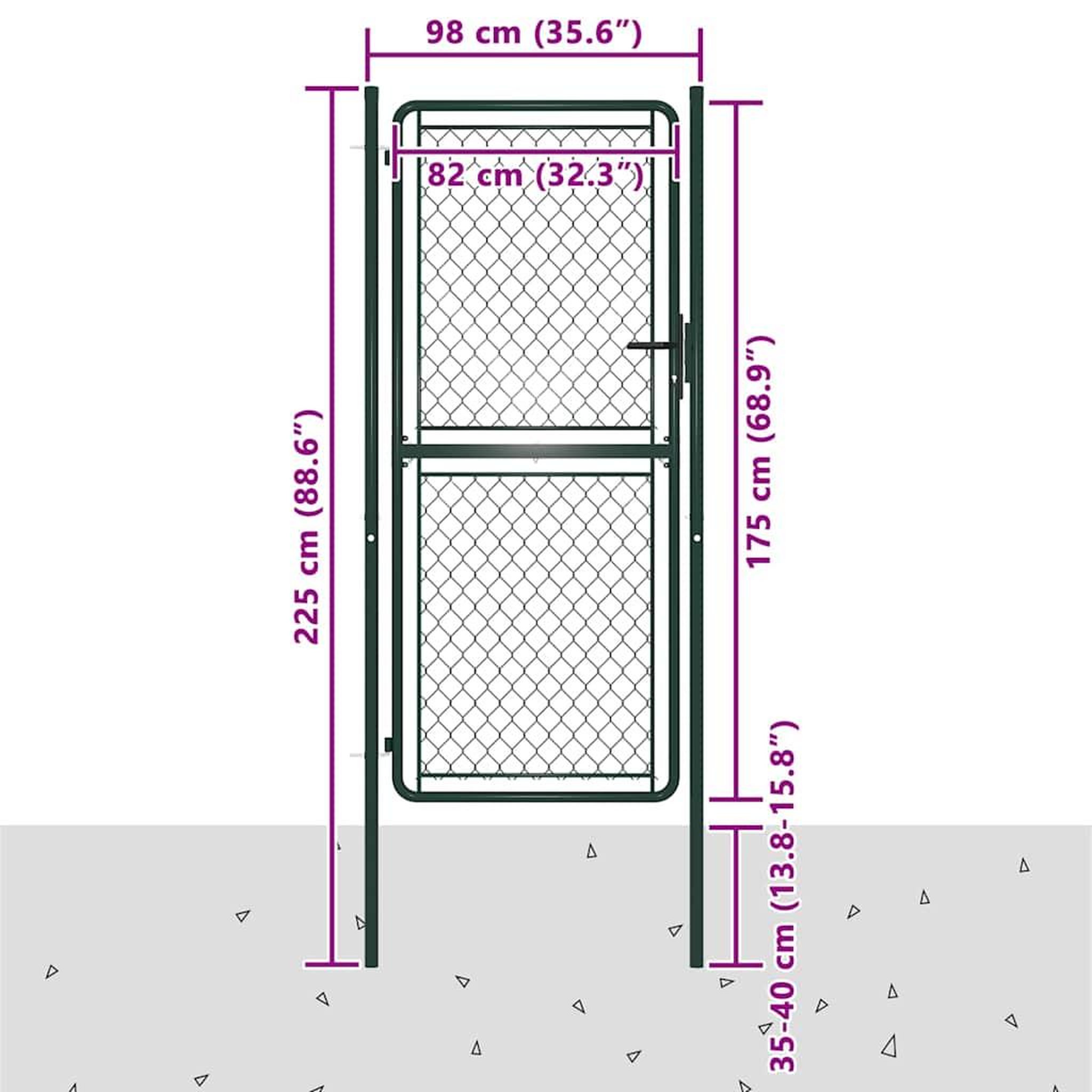 Voir la diapositive 5 : VIDAXL Portail de jardin en acier vert 100 x 175 cm