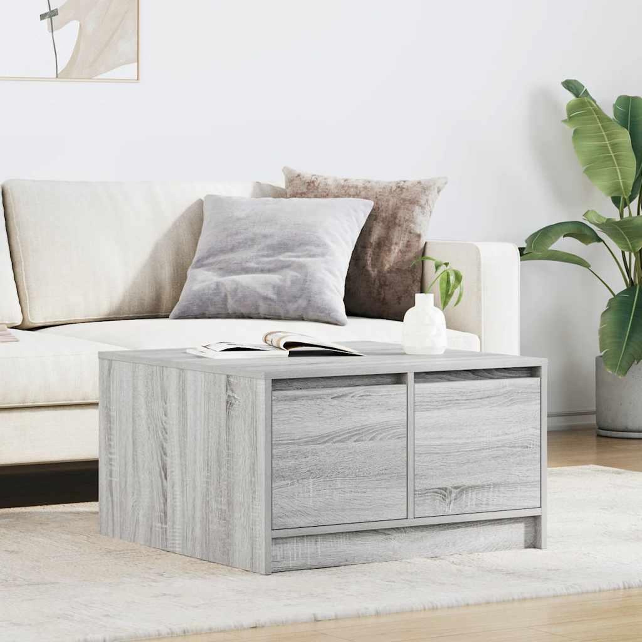 VIDAXL Table basse avec tiroirs sonoma gris 70,5x70x40 cm