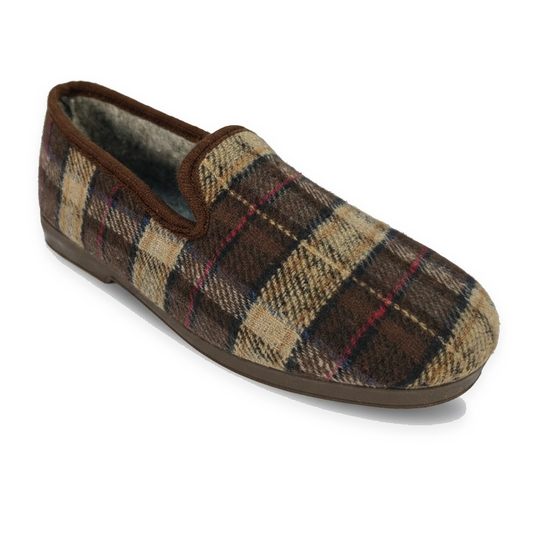 OZABI Ozabi pantoufles charentaises homme fabriquées en espagne carreaux écossais. Coloris disponibles : Bleu, Marron, Noir