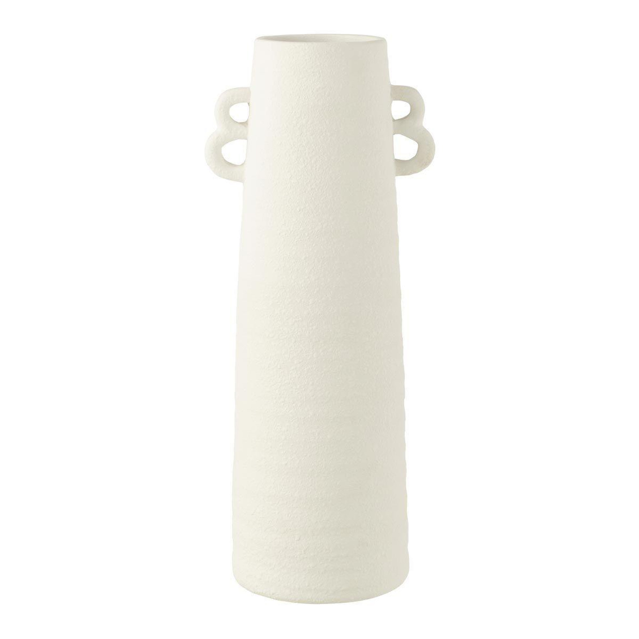 J-LINE Vase conique avec anses  russel  55cm blanc