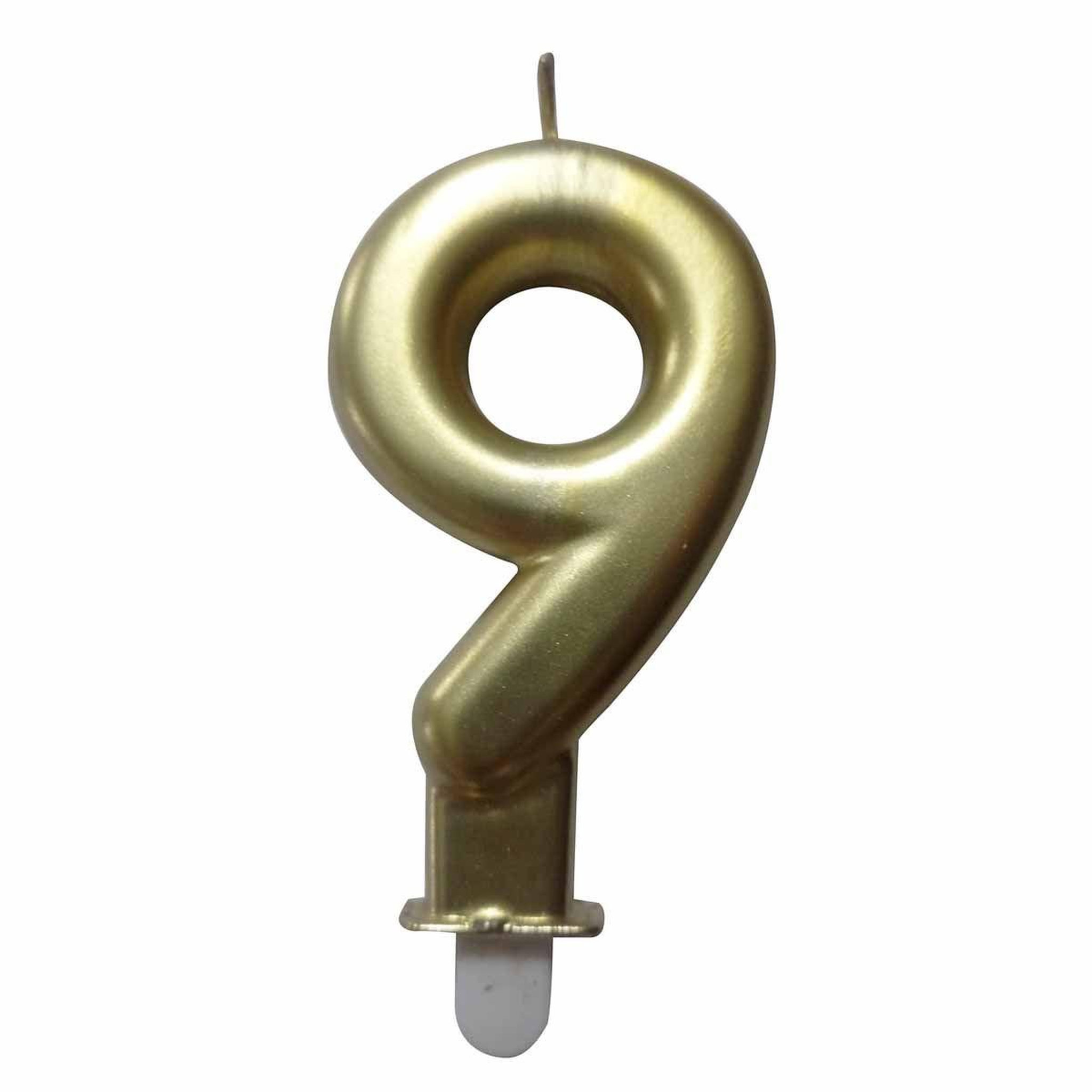HOMEA Bougie d'Anniversaire  Chiffre 9  7cm Or