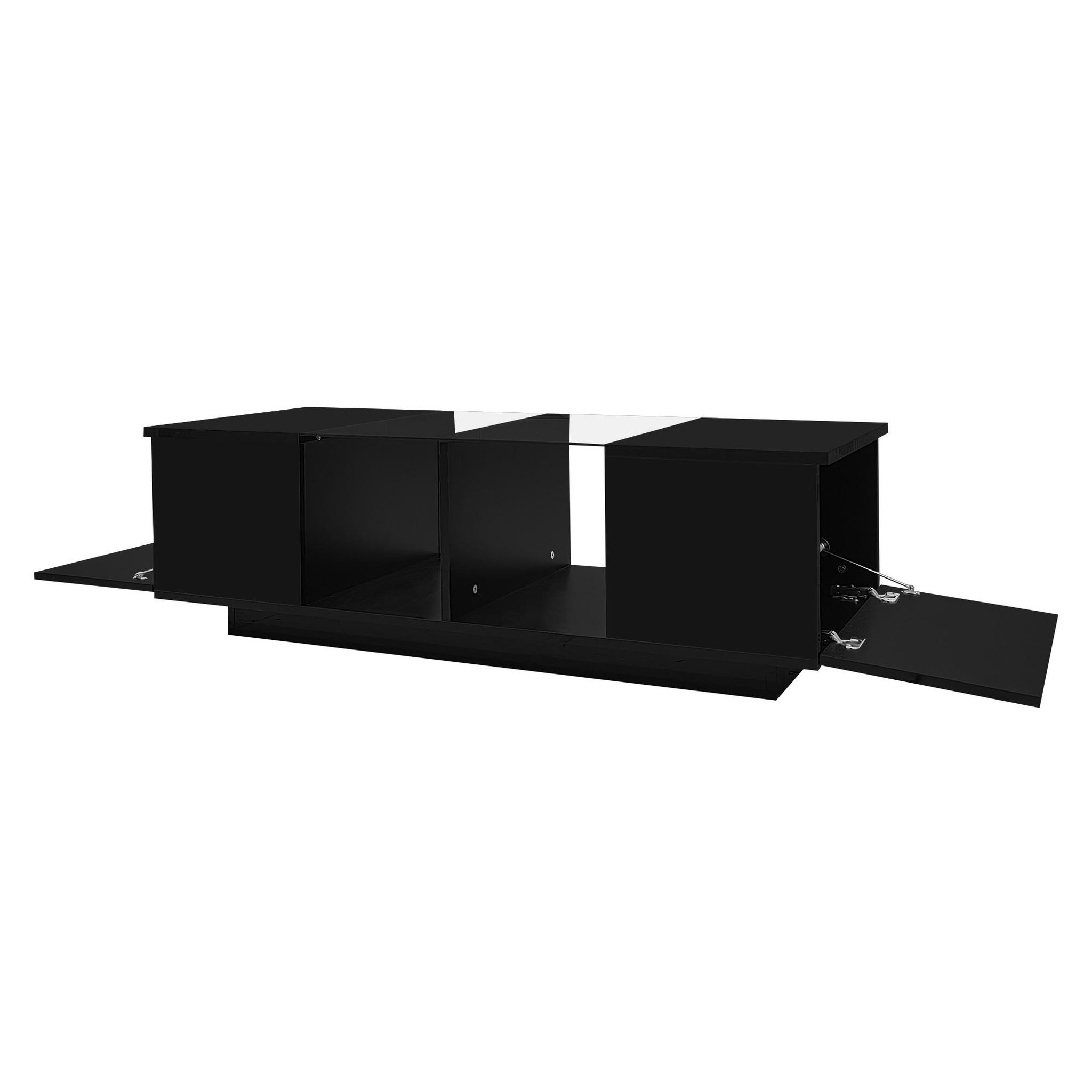 Voir la diapositive 5 : MERAX Table Basse Avec 2 Portes Et 2 Niches