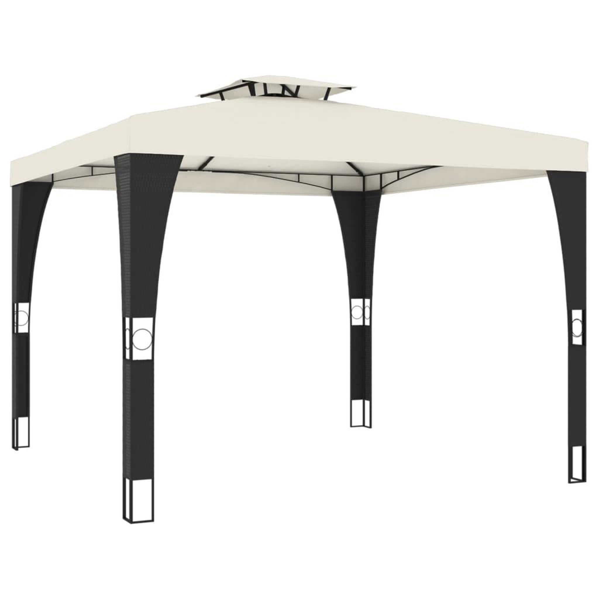 Voir la diapositive 5 : VIDAXL Tonnelle a double toit creme 2,98x2,98 m acier