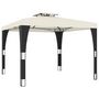 Voir la diapositive 5 : VIDAXL Tonnelle a double toit creme 2,98x2,98 m acier