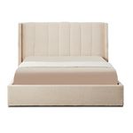 Paris Prix Lit Double Coffre Tissu Bouclette  Somia  160x200cm Crème