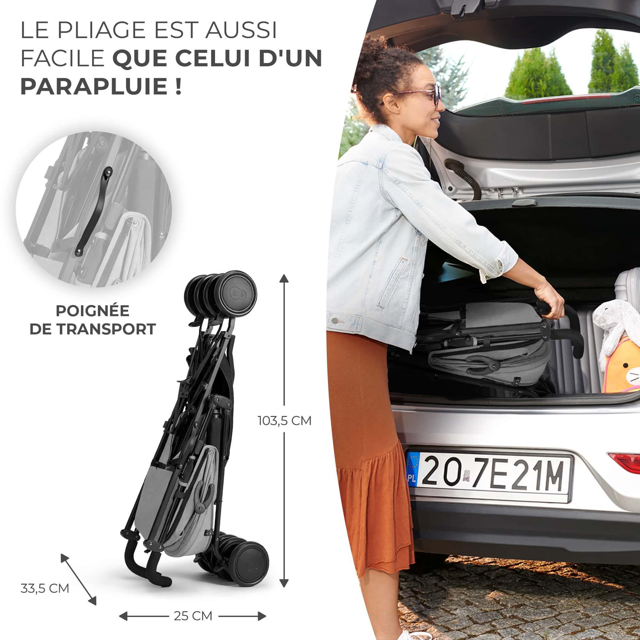 Voir la diapositive 3 : KINDERKRAFT Poussette canne compacte dossier repose reglable