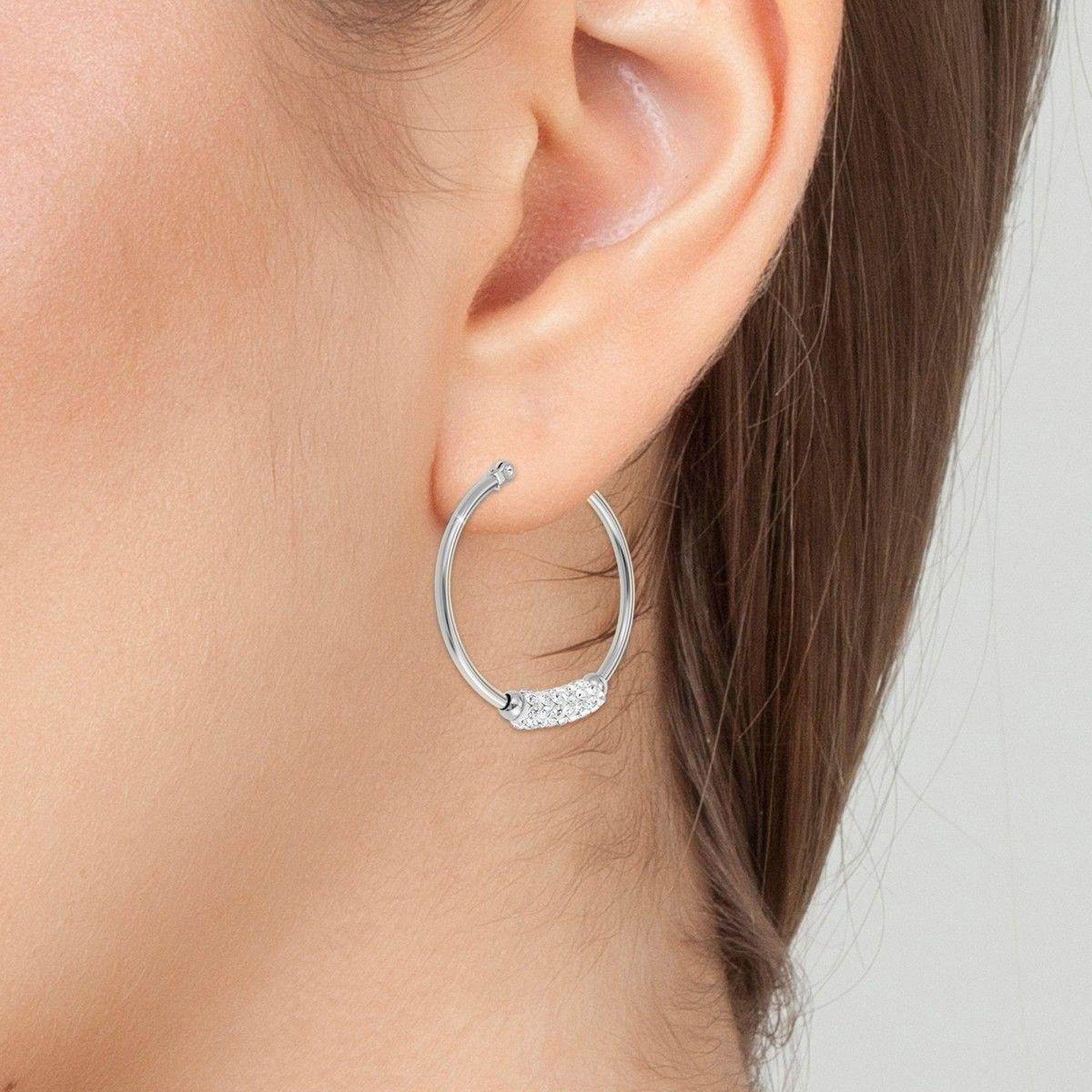 Voir la diapositive 2 : SC CRYSTAL Boucles d'oreilles SC Crystal ornées de Cristaux scintillants
