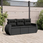 Voir la diapositive 1 : VIDAXL Salon de jardin 3 pcs avec coussins noir resine tressee