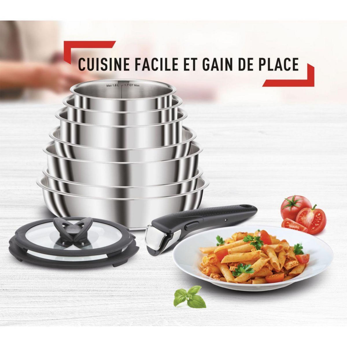 SEB Batterie de cuisine Compact inox 10 pcs L953SA04