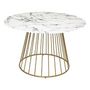 Voir la diapositive 2 : ATMOSPHERA Table à Manger Effet Marbre  Rayo  120cm Blanc