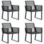 Voir la diapositive 2 : VIDAXL Chaises de jardin lot de 4 noir resine tressee