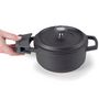 Voir la diapositive 2 : Lacor Cocotte ronde en fonte émaillée 20cm noir - 25921