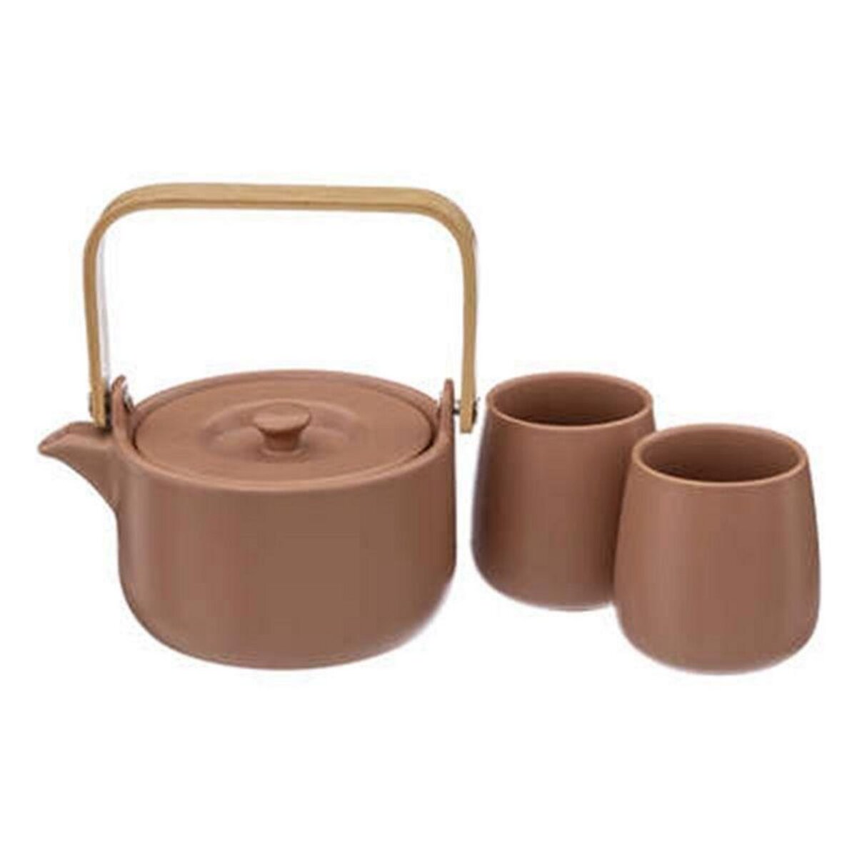  Théière & 2 Mugs  Teapot  50cl Terracotta