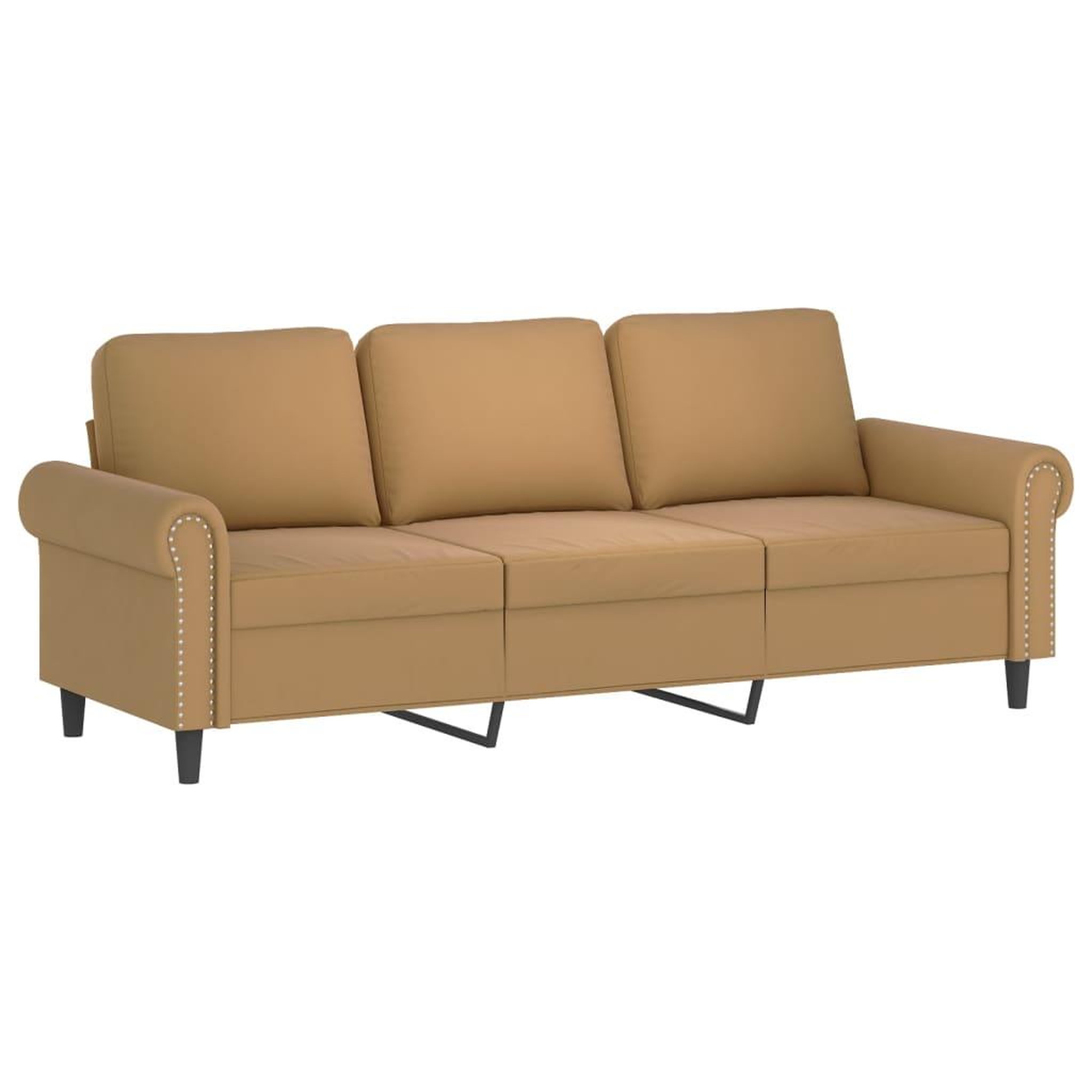 Voir la diapositive 5 : VIDAXL Ensemble de canapes 3 pcs avec coussins Marron Velours