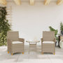 Voir la diapositive 3 : VIDAXL Chaises de jardin coussins lot de 2 beige resine tressee bois